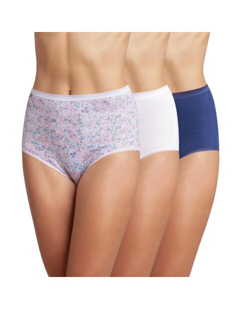 Confezione da 3 mutandine in cotone elasticizzato color lavanda