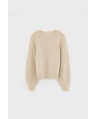 Maglia in lana melange beige Ameka