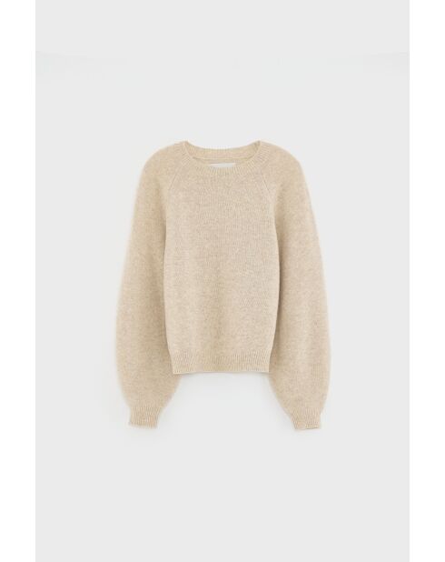 Tricot en laine Ameka beige melange