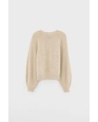 Maglia in lana melange beige Ameka