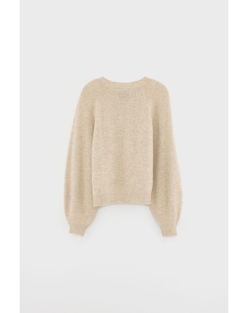 Maglia in lana melange beige Ameka
