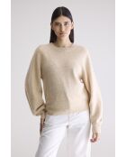 Maglia in lana melange beige Ameka
