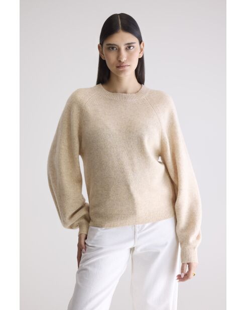 Tricot en laine Ameka beige melange