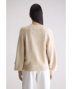 Maglia in lana melange beige Ameka