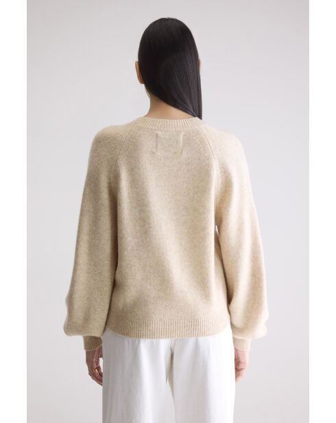Tricot en laine Ameka beige melange