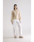 Maglia in lana melange beige Ameka