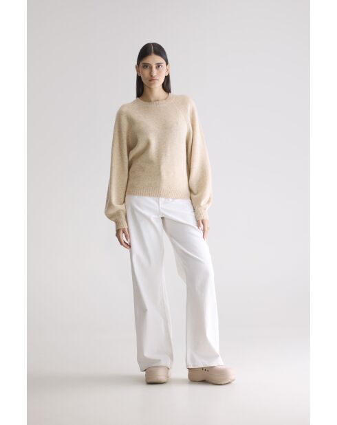 Tricot en laine Ameka beige melange