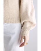 Maglia in lana melange beige Ameka