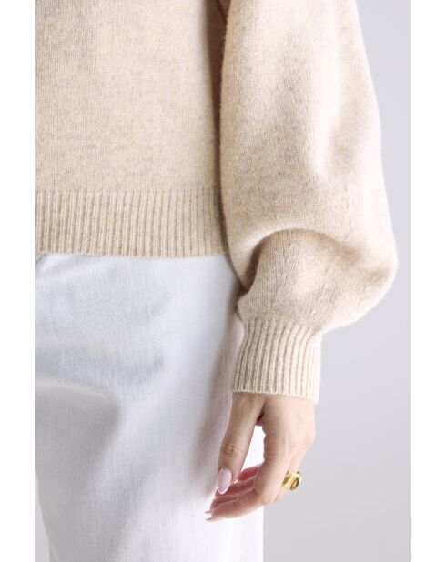 Tricot en laine Ameka beige melange