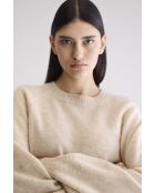 Maglia in lana melange beige Ameka