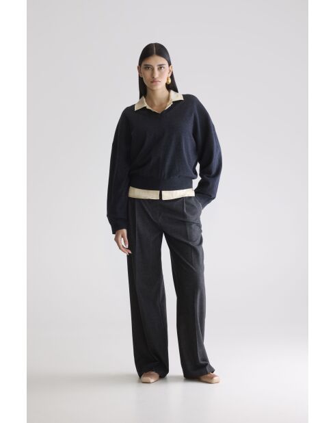 Tricot en laine Arybev anthracite
