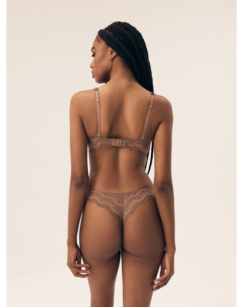 String Brillant marron doré