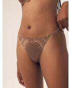 Tanga marrón dorado brillante