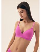 Gelbe, knallpinke, gepolsterte BHs