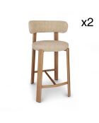 2 chaises de bar Suzie beiges - 50x50x90 cm