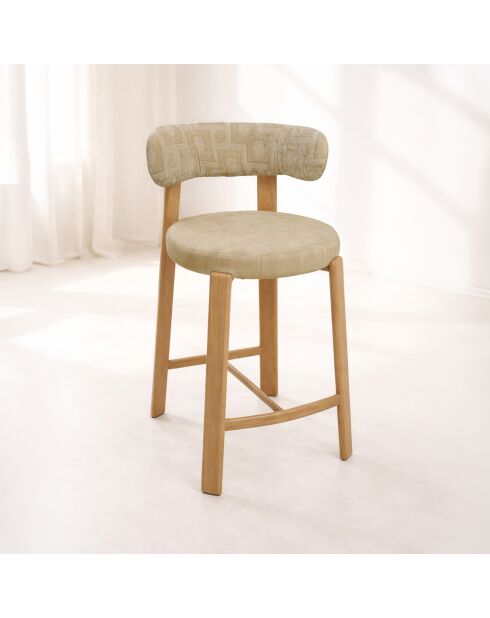 2 chaises de bar Suzie beiges - 50x50x90 cm