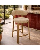 2 chaises de bar Suzie beiges - 50x50x90 cm