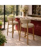 2 chaises de bar Suzie beiges - 50x50x90 cm