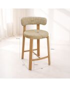 2 chaises de bar Suzie beiges - 50x50x90 cm