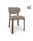 Set de 2 sillas Suzie taupe - 55x48x80,5 cm