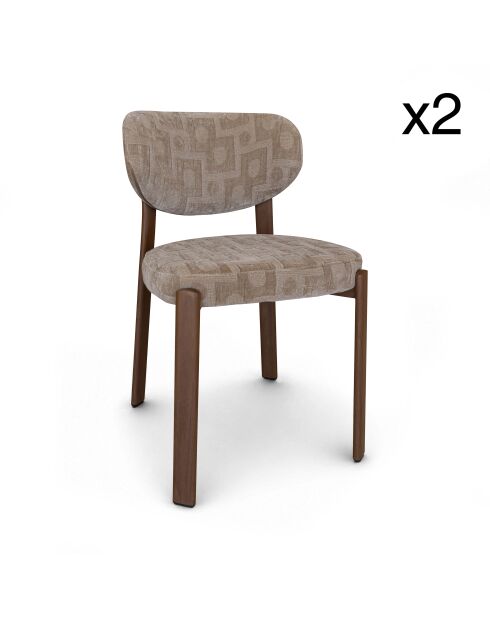 Lot 2 chaise Suzie taupe - 55x48x80.5 cm
