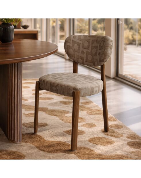 Lot 2 chaise Suzie taupe - 55x48x80.5 cm