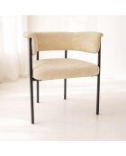 Set de 2 sillones de mesa Colette negro/beige - 61x52x70 cm