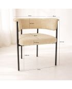 Set de 2 sillones de mesa Colette negro/beige - 61x52x70 cm
