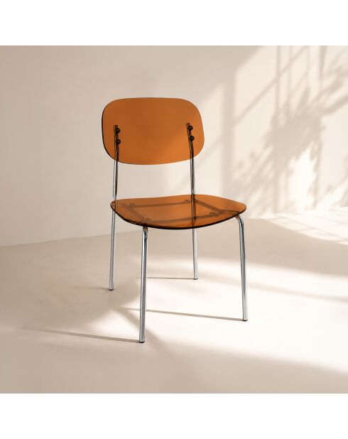 Lot de 2 chaises Glam orange - 49x42x 78 cm