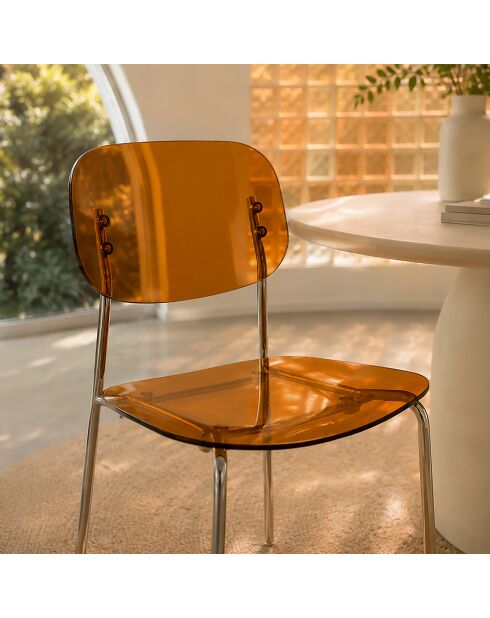 Lot de 2 chaises Glam orange - 49x42x 78 cm