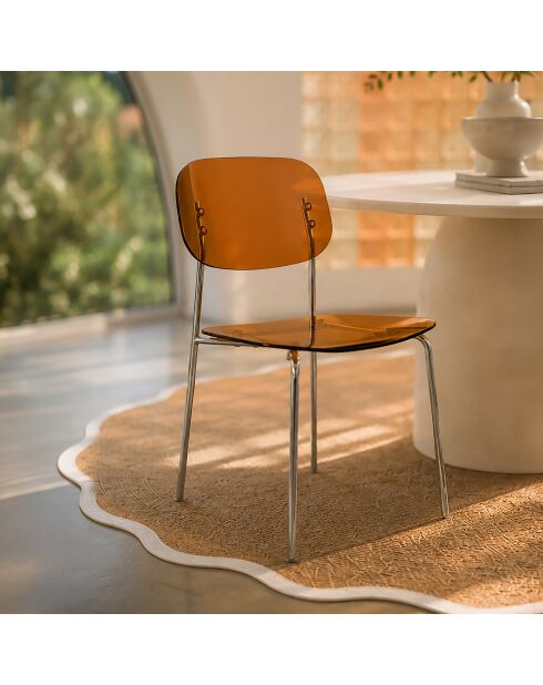 Lot de 2 chaises Glam orange - 49x42x 78 cm