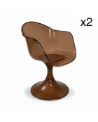 Set de 2 sillones marrones - 63x53x81 cm