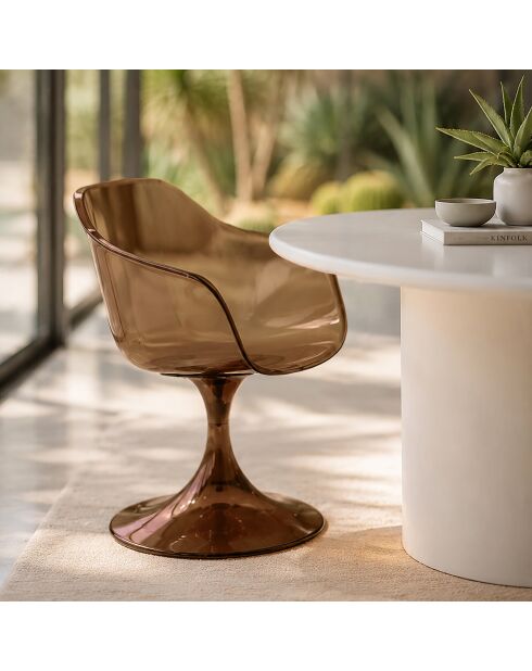 Lot de 2 fauteuils marron - 63x53x81 cm