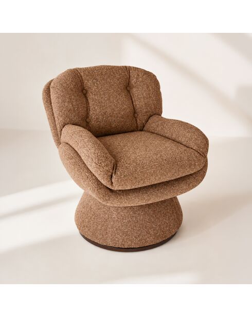 Fauteuil pivotant Gustave brique - 74x61x70 cm