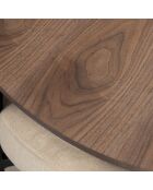 Ensemble table extensible fauteuils Colette beige/naturel - D.180/220cm