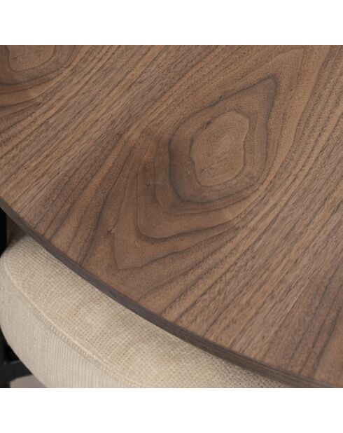 Ensemble table extensible fauteuils Colette beige/naturel - D.180/220cm