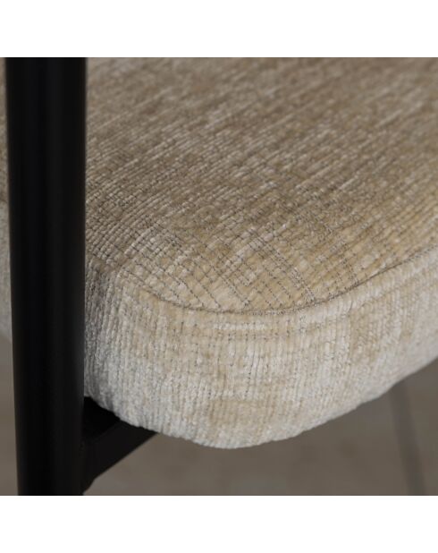 Ensemble table extensible fauteuils Colette beige/naturel - D.180/220cm
