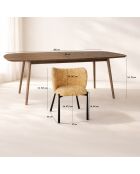 Ensemble table  fauteuils suzan Jaune/Naturel - D.200cm