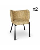 Set de 2 sillas de mesa Suzan negras - 58x54,5x76,5 cm