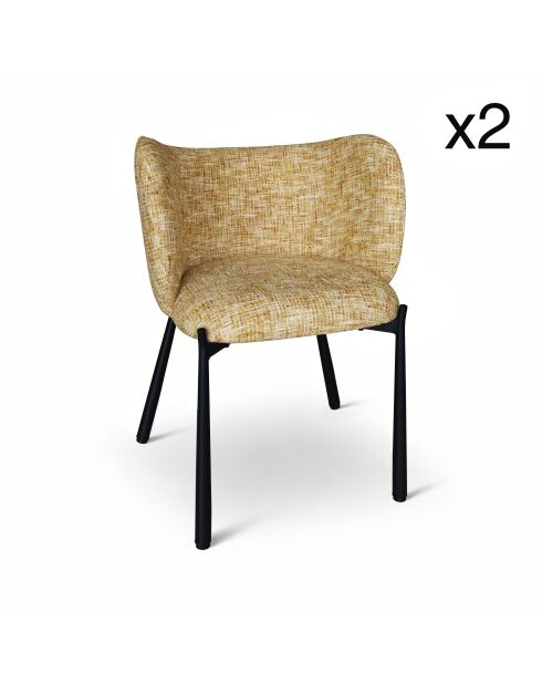Lot 2 fauteuils de table Suzan noirs - 58x54.5x76.5 cm