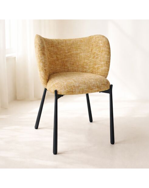 Lot 2 fauteuils de table Suzan noirs - 58x54.5x76.5 cm