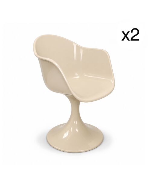 Lot de 2 fauteuils Glam beiges - 63x53x81 cm