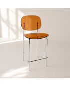 2 chaises de bar Glam orange - 49x42x88 cm