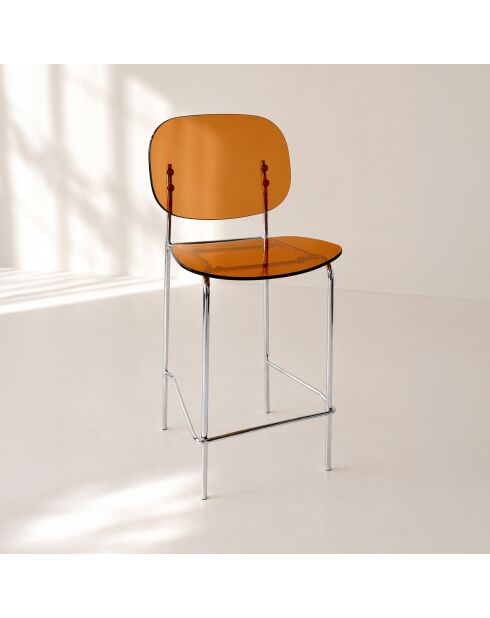 2 chaises de bar Glam orange - 49x42x88 cm