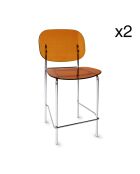 2 chaises de bar Glam orange - 49x42x88 cm