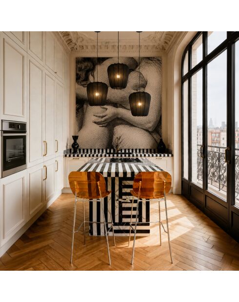 2 chaises de bar Glam orange - 49x42x88 cm