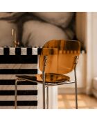 2 chaises de bar Glam orange - 49x42x88 cm
