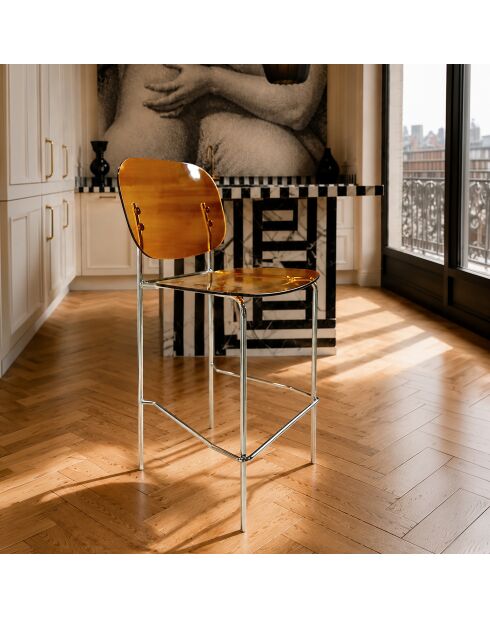 2 chaises de bar Glam orange - 49x42x88 cm
