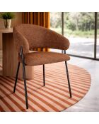 Ensemble table + 6 fauteuils Quito naturel/terracotta - 56.3x84.5x57.7cm