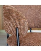 Ensemble table + 6 fauteuils Quito naturel/terracotta - 56.3x84.5x57.7cm